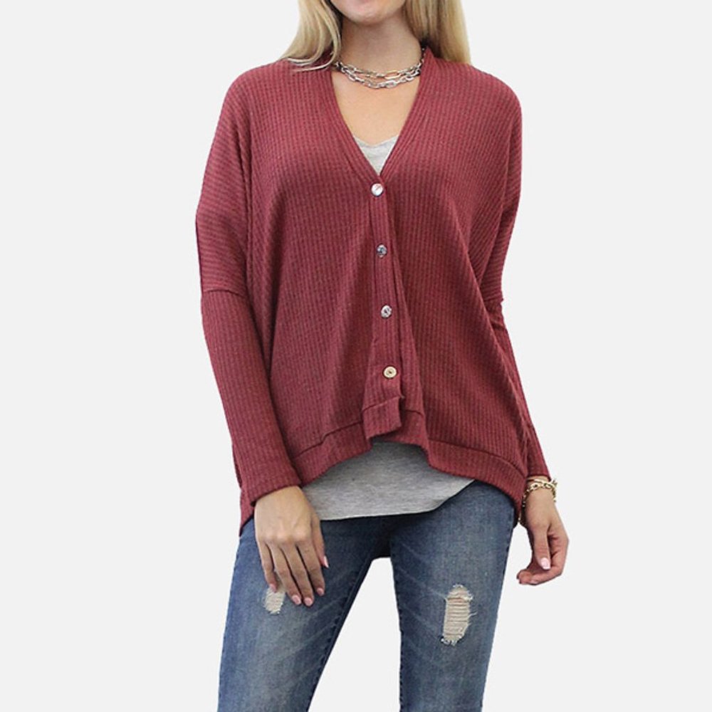 Cozy Waffle Dolman Cardigan